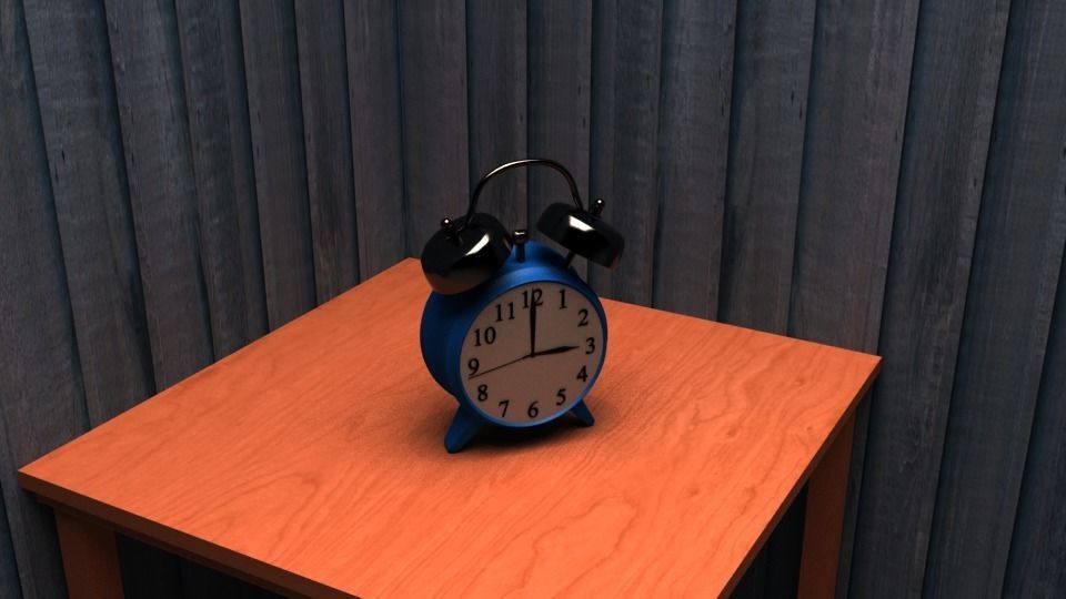 The Clock alarm on table 3D model_7