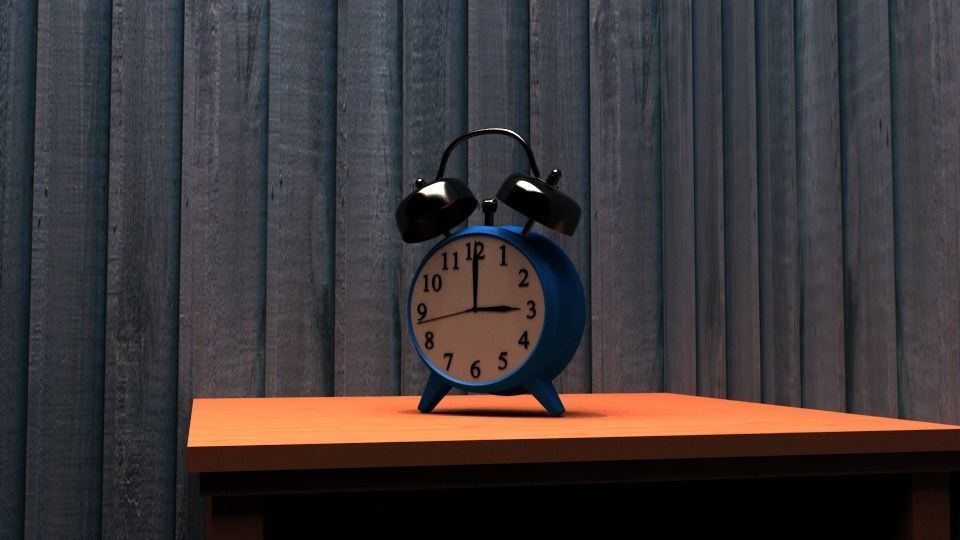 The Clock alarm on table 3D model_3