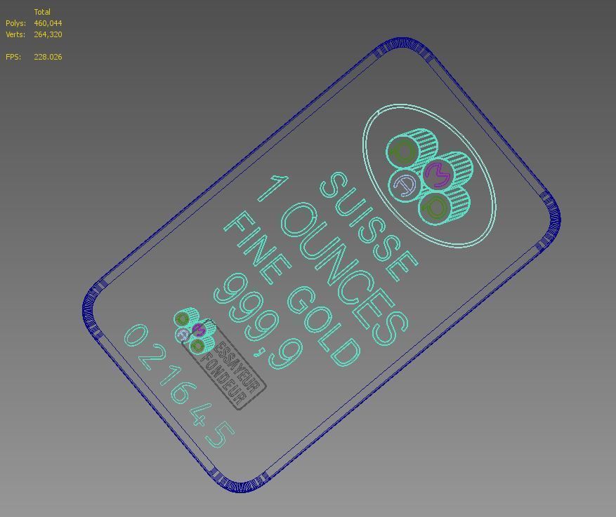 PAMP GOLD BAR 3D model_6