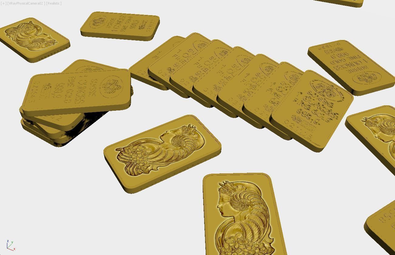PAMP GOLD BAR 3D model_4