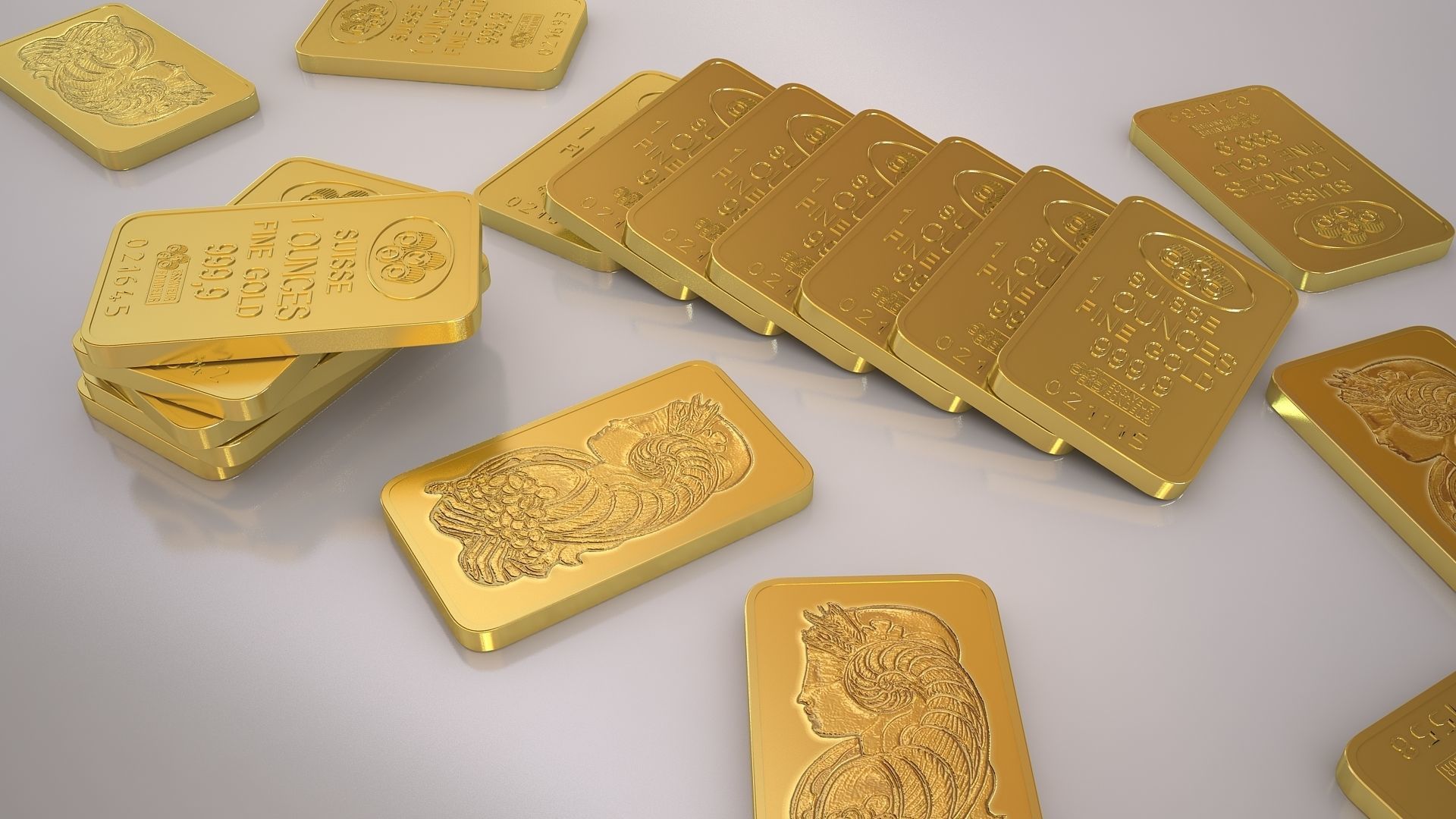 PAMP GOLD BAR 3D model_3