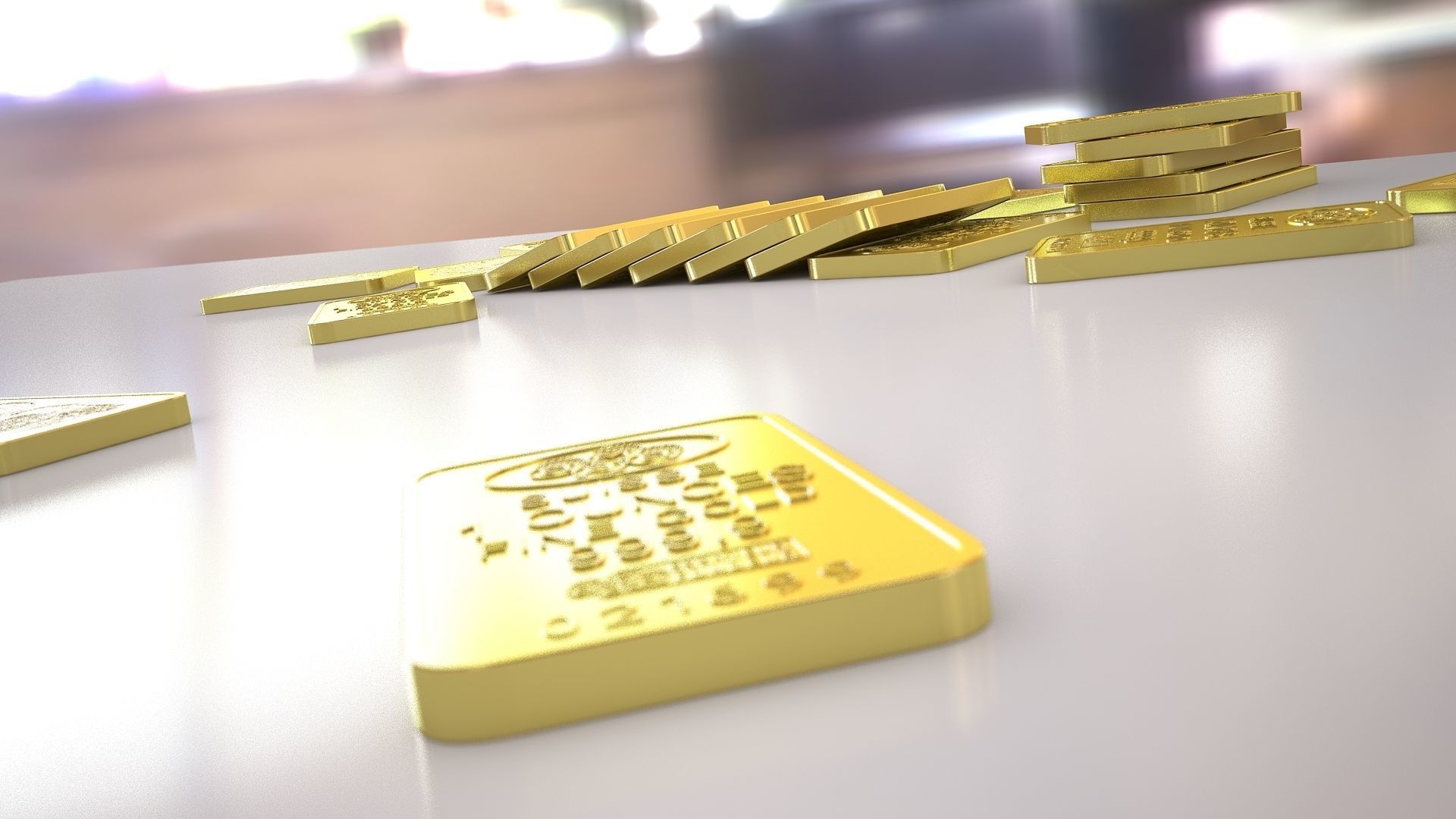 PAMP GOLD BAR 3D model_2