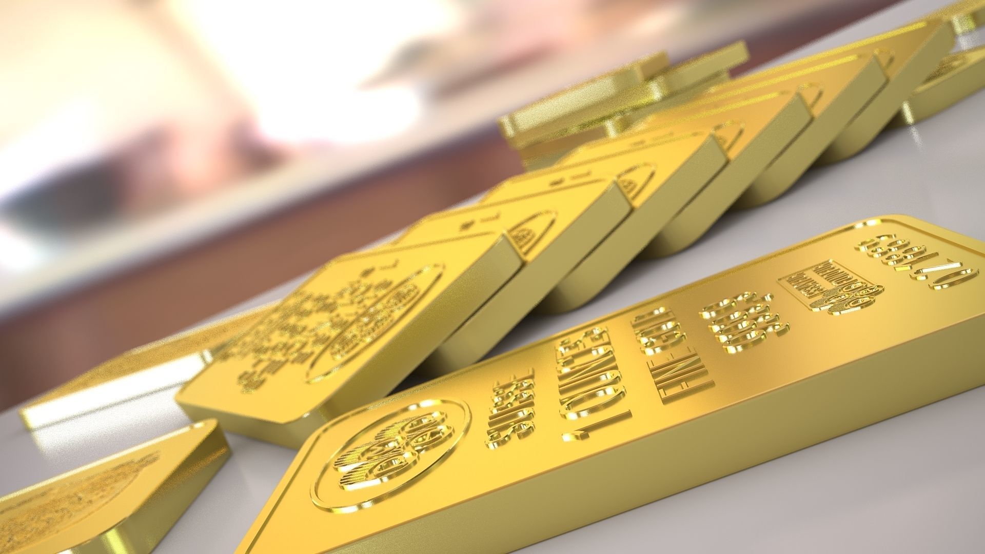 PAMP GOLD BAR 3D model_1