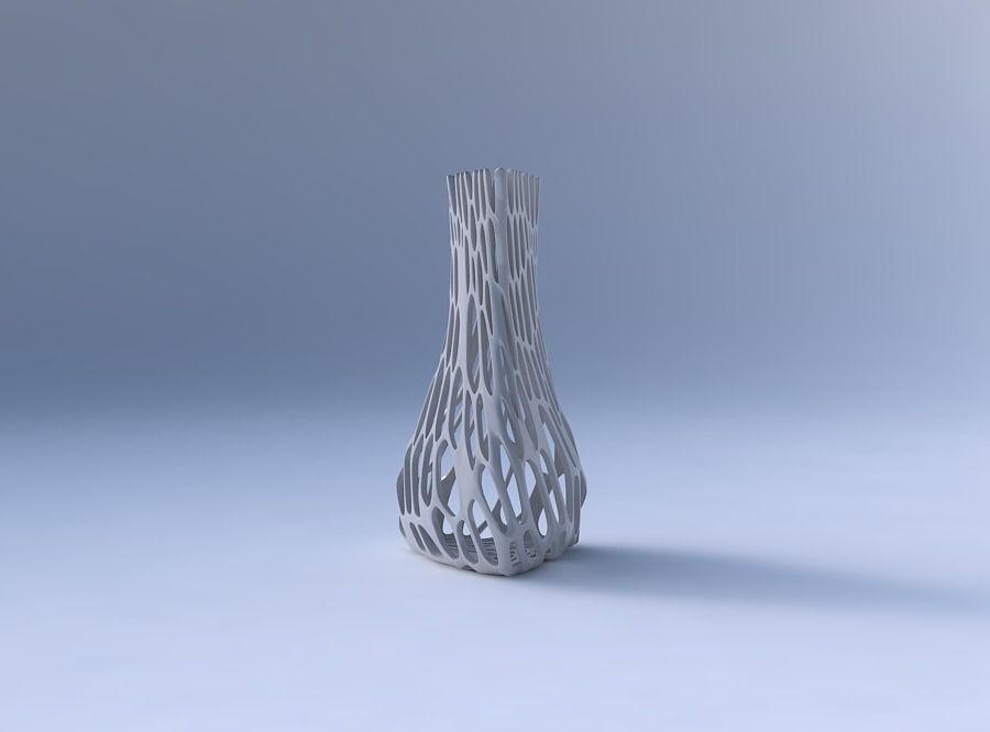 Vase puffy triangle 3D print model_4