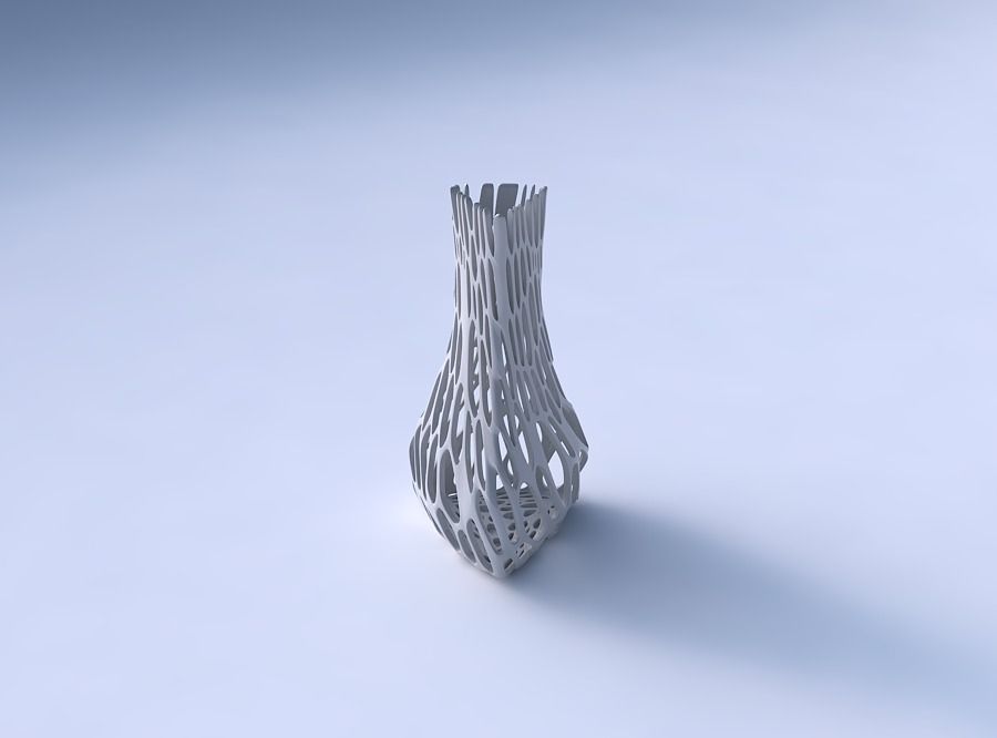 Vase puffy triangle 3D print model_3