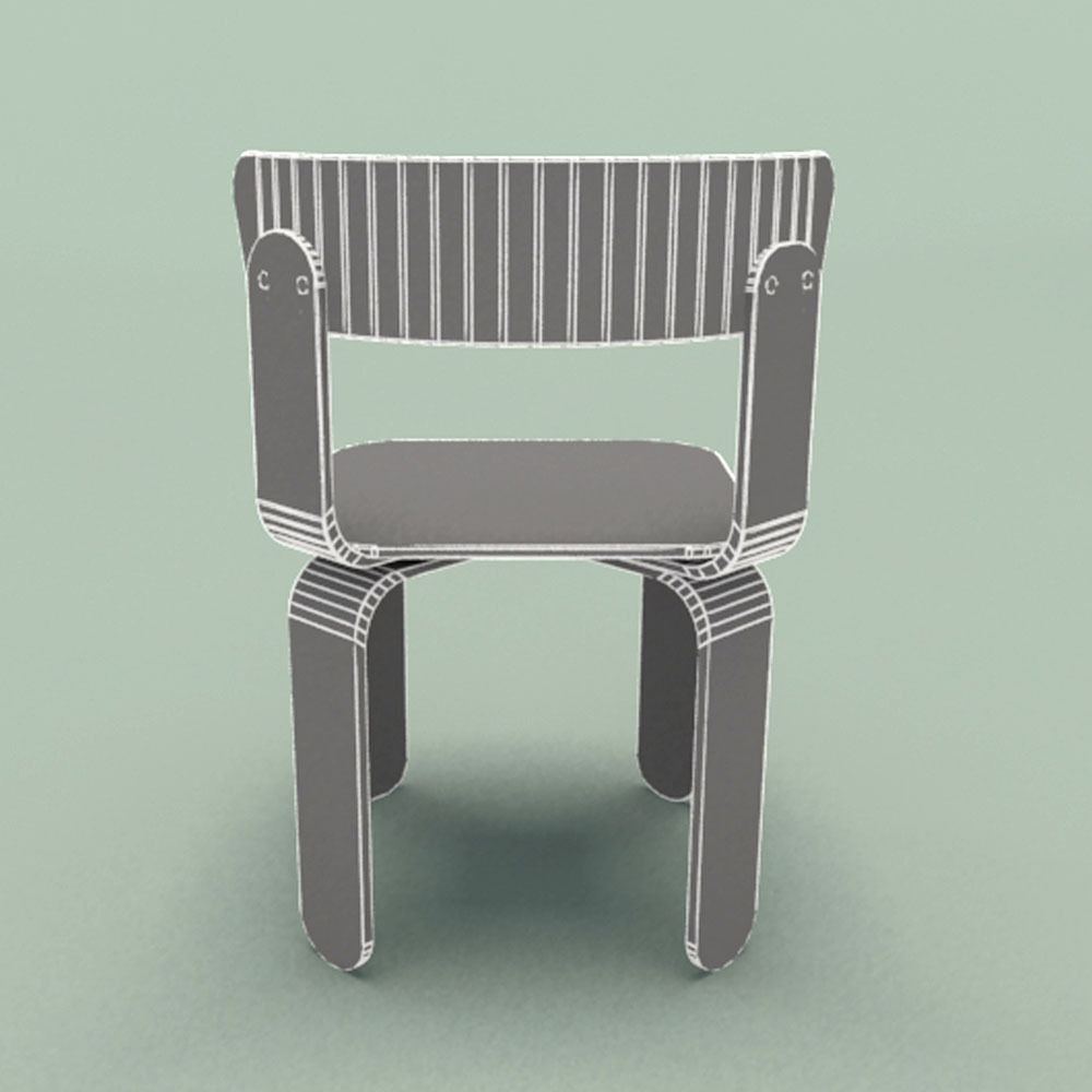 Chair orange 3D model_8