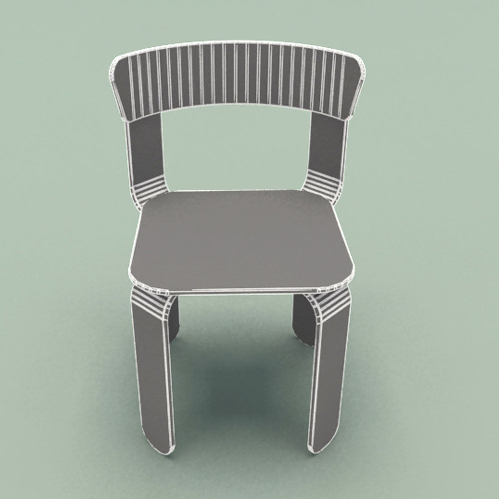Chair orange 3D model_6