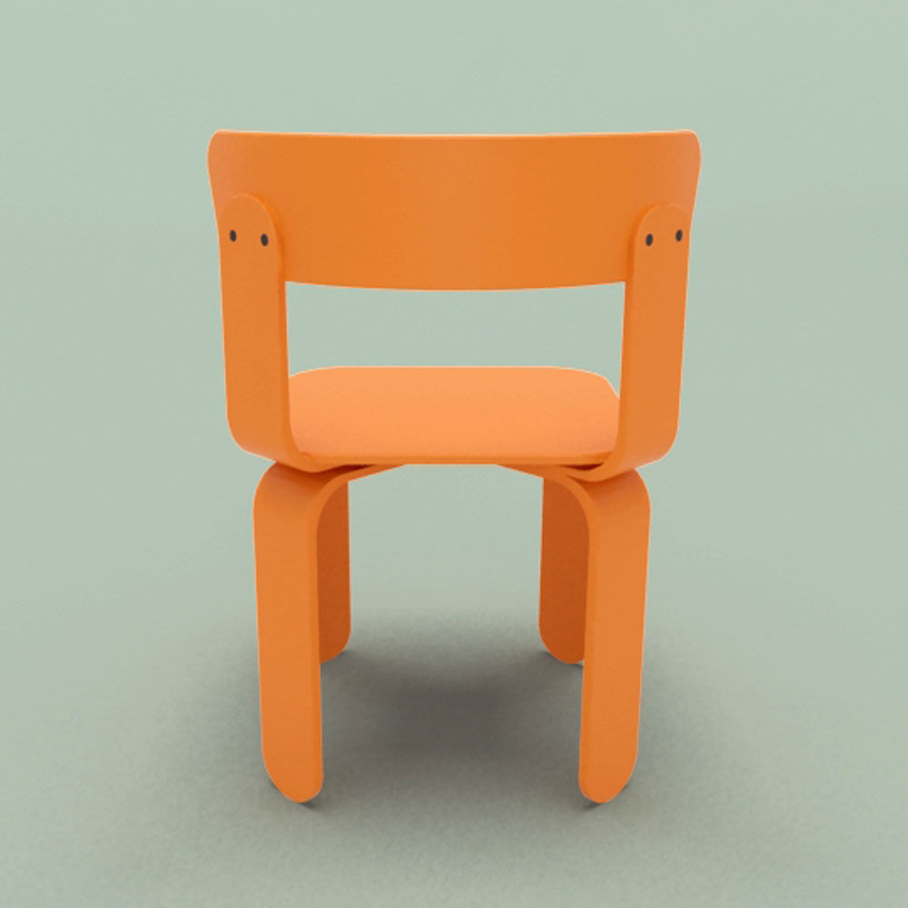 Chair orange 3D model_2