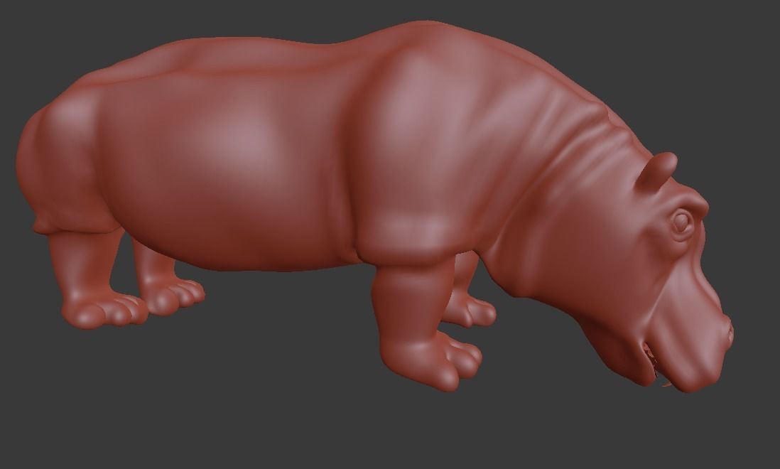 hippopotamus 3d hippo 3D model_14