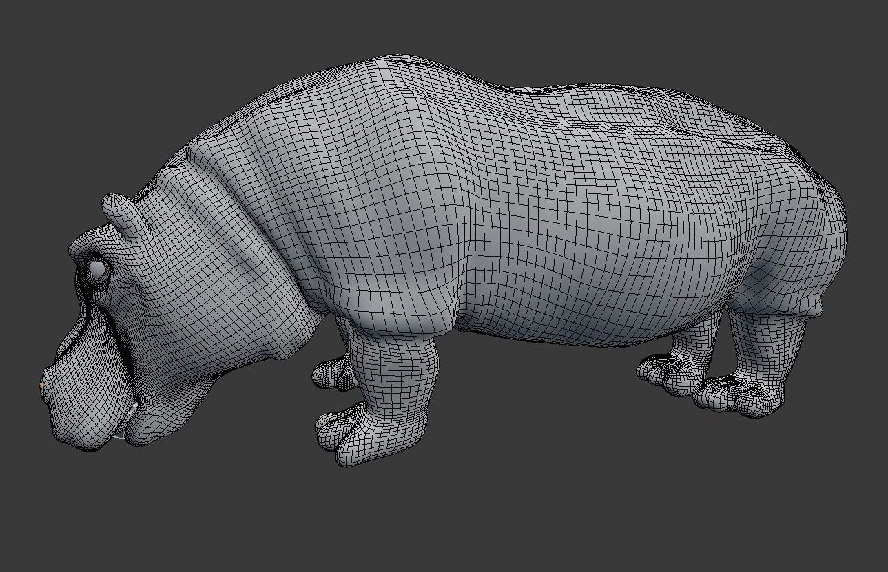 hippopotamus 3d hippo 3D model_4