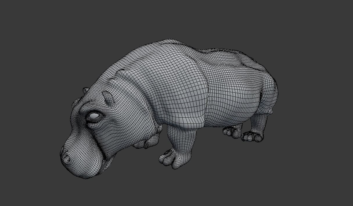 hippopotamus 3d hippo 3D model_10
