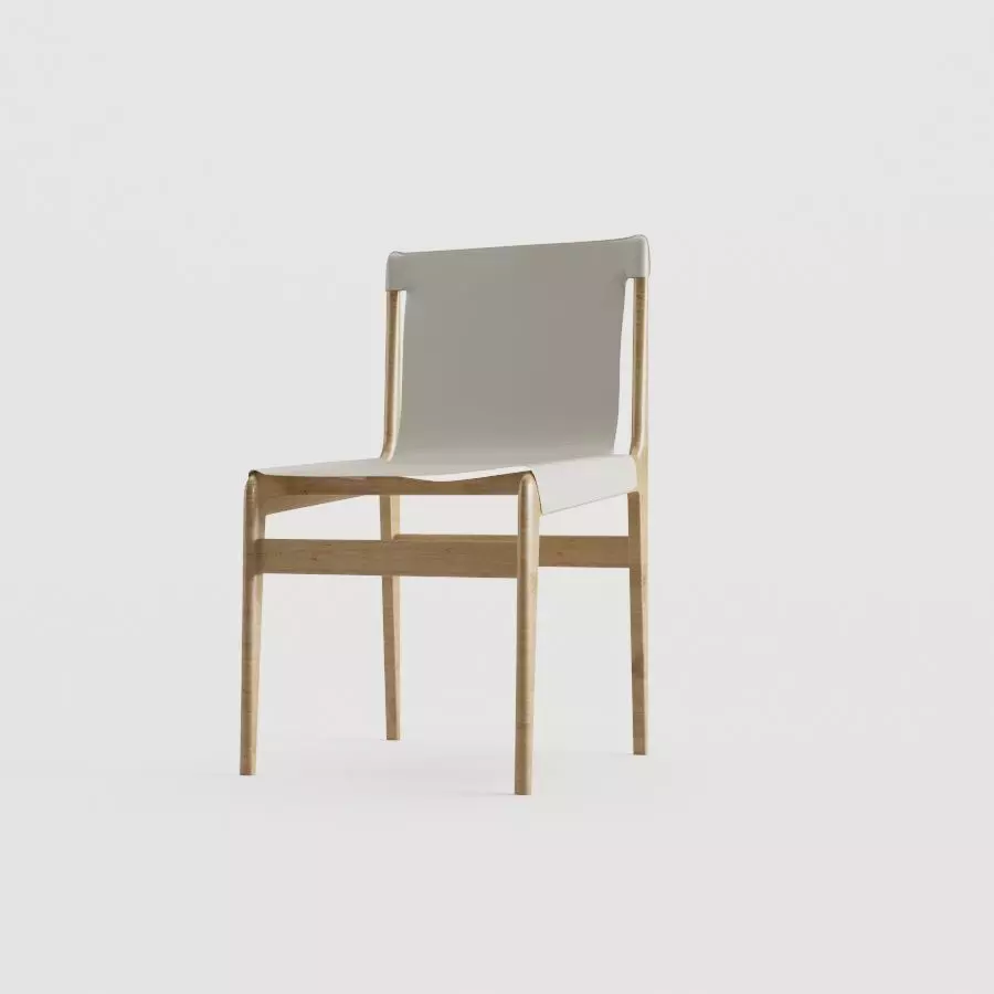 BURANO WHITE LEATHER SLING CHAIR Low-poly 3D model