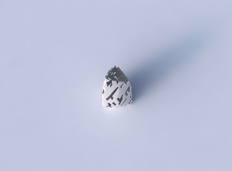 Vase tipped triangle with cuts 3D print model_2