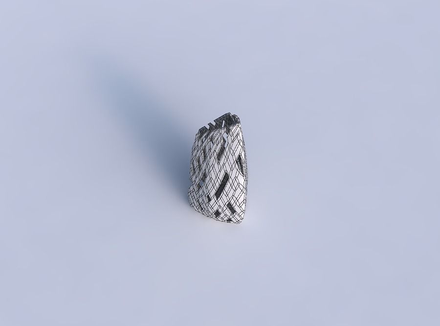 Vase tipped triangle with cuts 3D print model_6