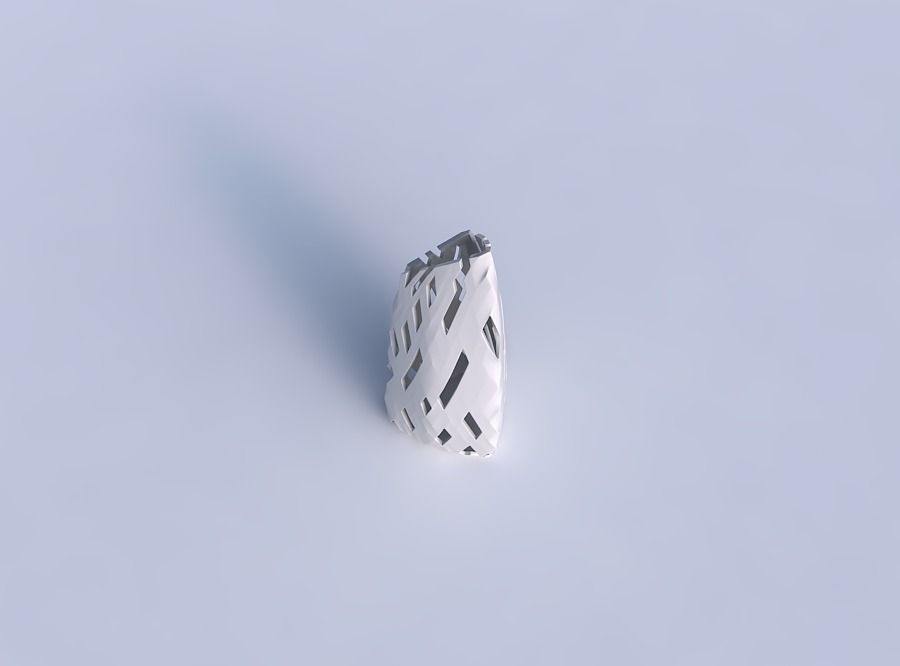 Vase tipped triangle with cuts 3D print model_1