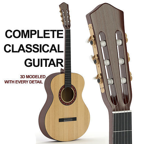 Complete Classical Guitar 3D model
