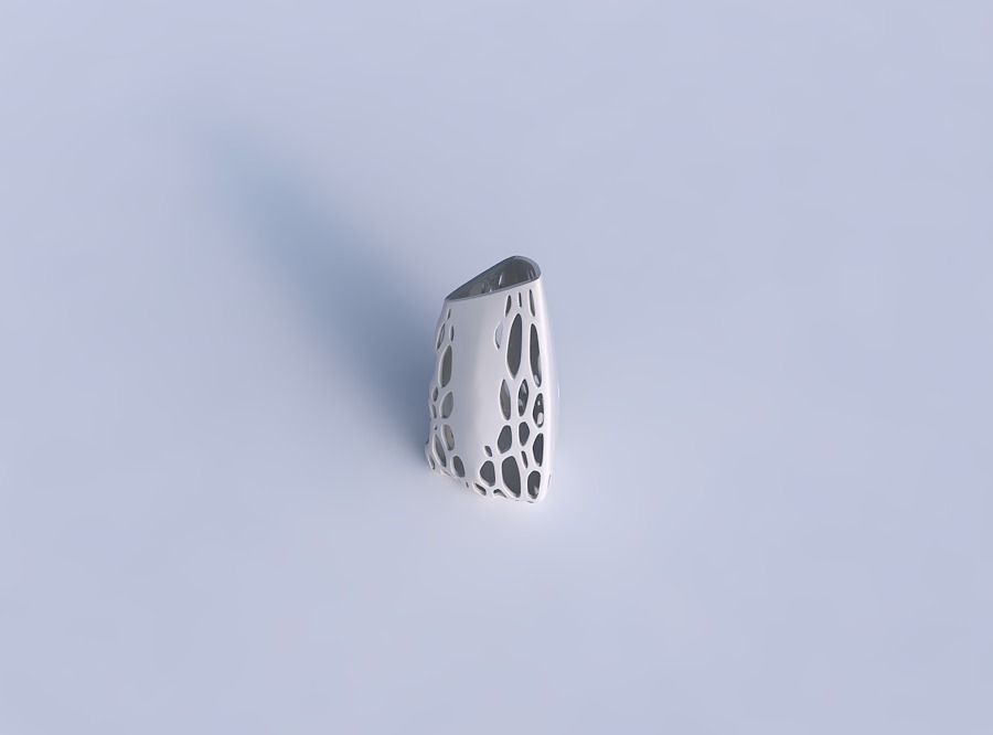 Vase tipped triangle with organic lattice on edges 3D print model_1