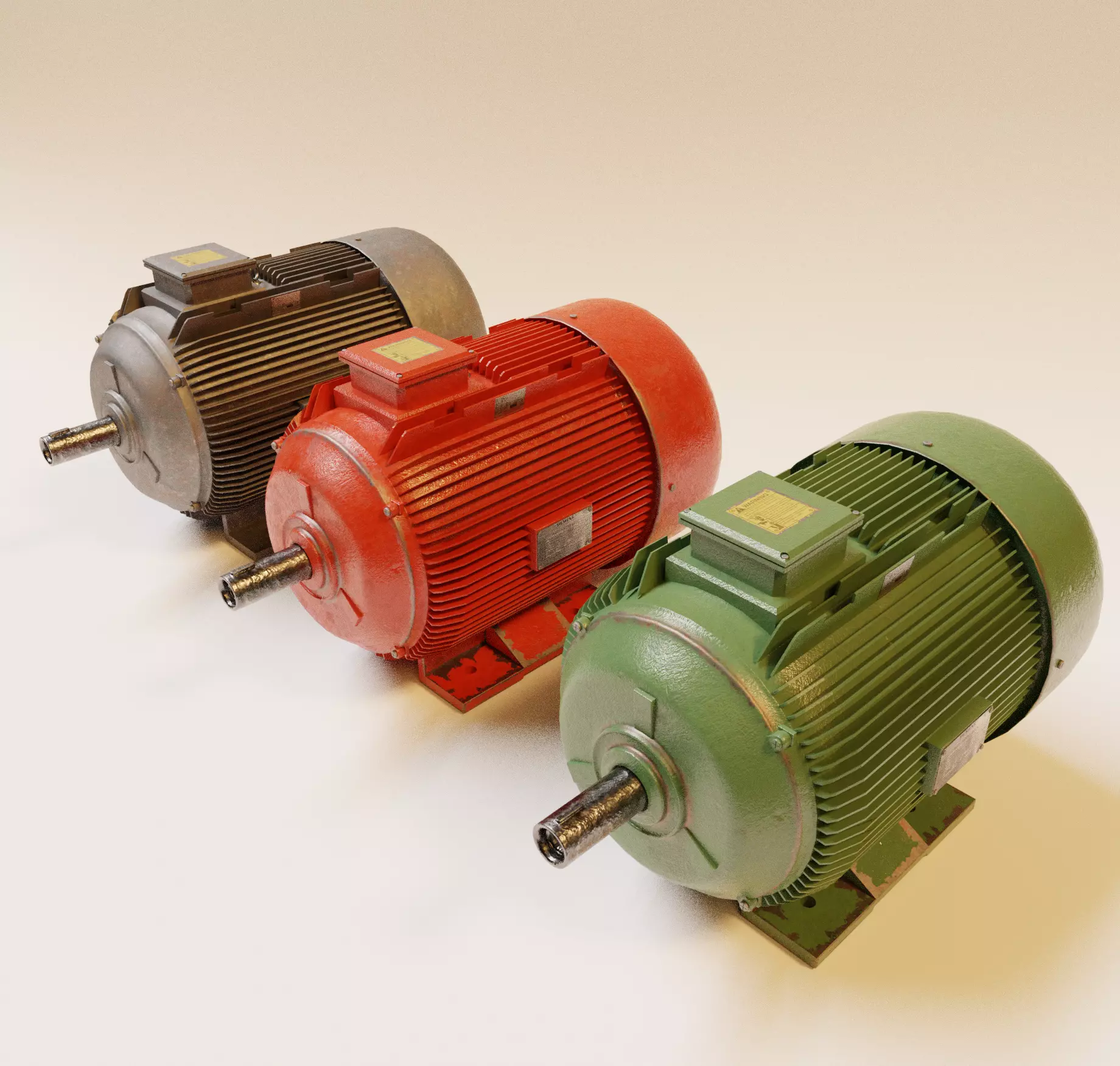 Electric Motor 3D model-Lowpoly Low-poly 3D model