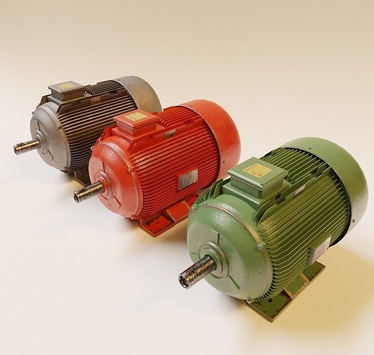 Electric Motor 3D model-Lowpoly Low-poly 3D model
