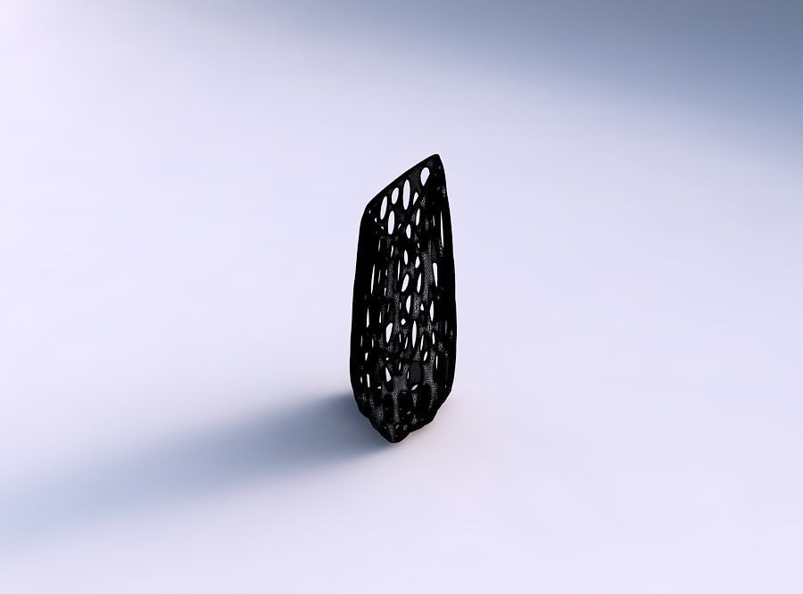 Vase tipped triangle with relaxed organic lattice 3D print model_5