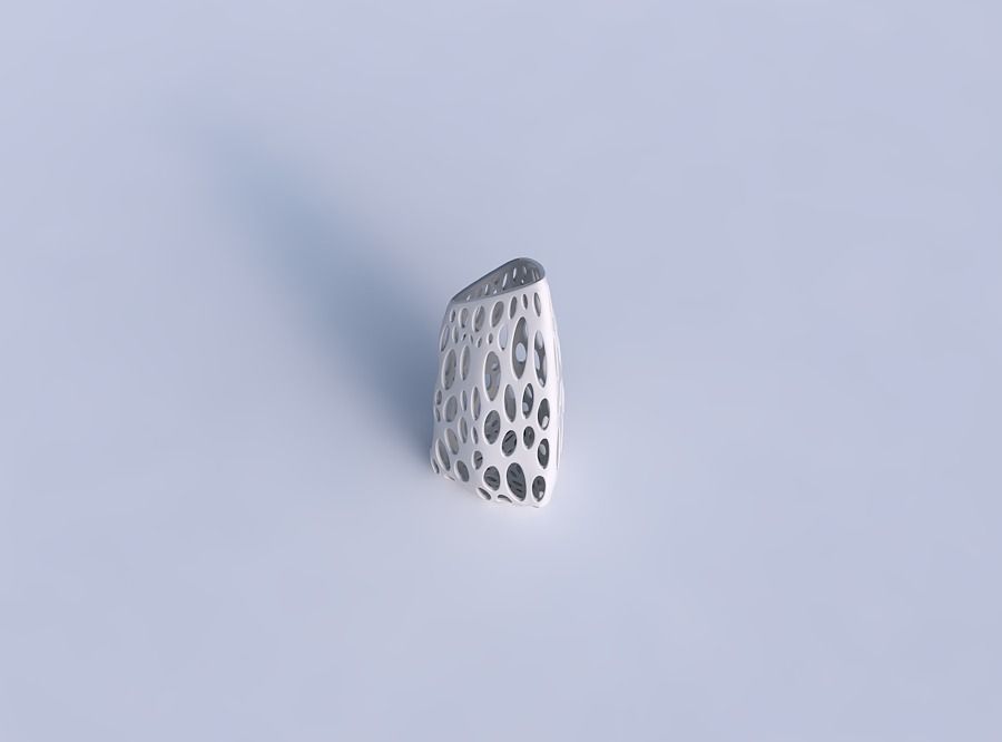 Vase tipped triangle with relaxed organic lattice 3D print model_1