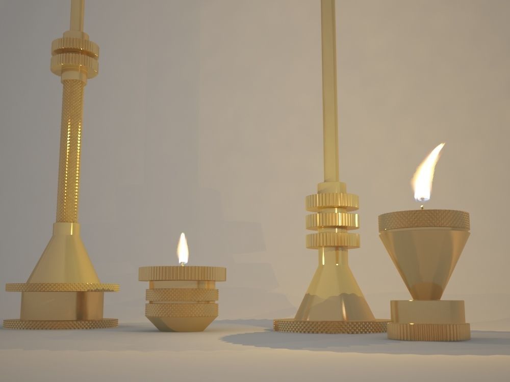 TOM DIXON COG CANDLE HOLDER 3D model_1