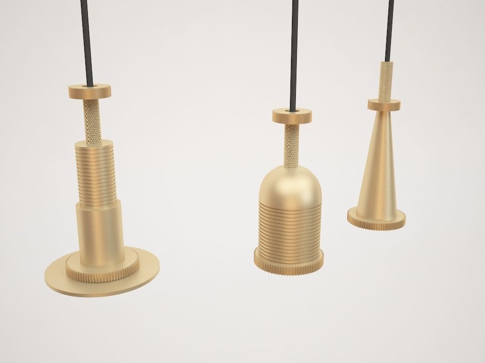 TOM DIXON COG PENDANT SET 3D model_3