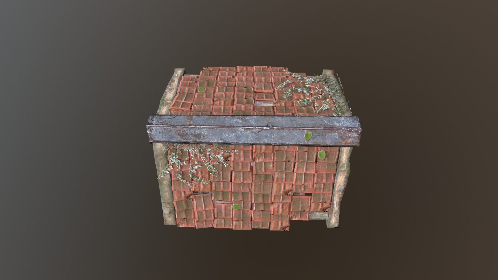 Ruined old Draw-well Low-poly 3D model_10