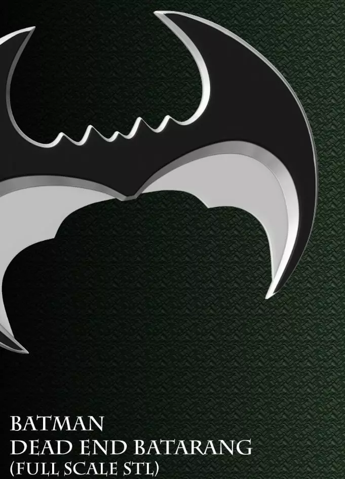 Batman DeadEnd Batarang Full Scale - 3D print ready STL 3D print model