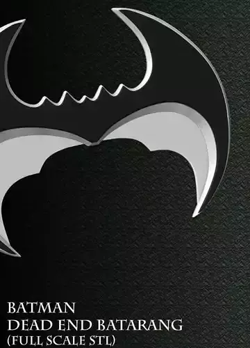 Batman DeadEnd Batarang Full Scale - 3D print ready STL 
