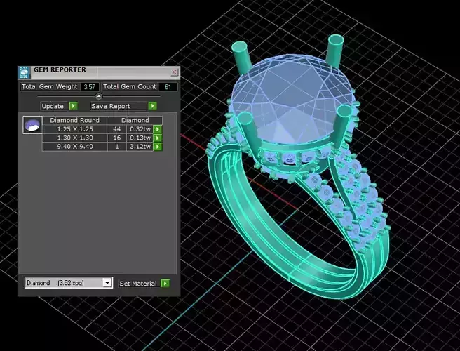 Modern Women Diamonds Engagement Ring 3D Model
