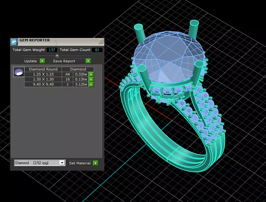 Modern Women Diamonds Engagement Ring 3D Model 3D model_0