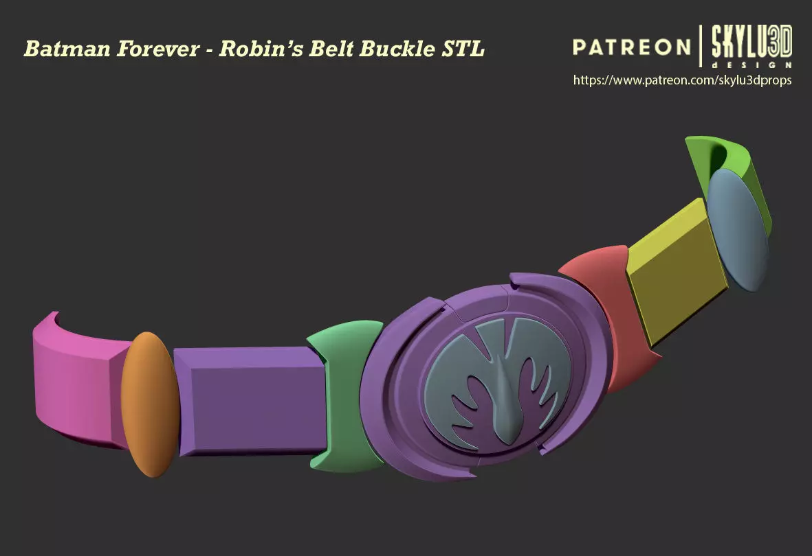 Batman Forever - Robin Belt Buckle - 3D print ready STL 3D print model