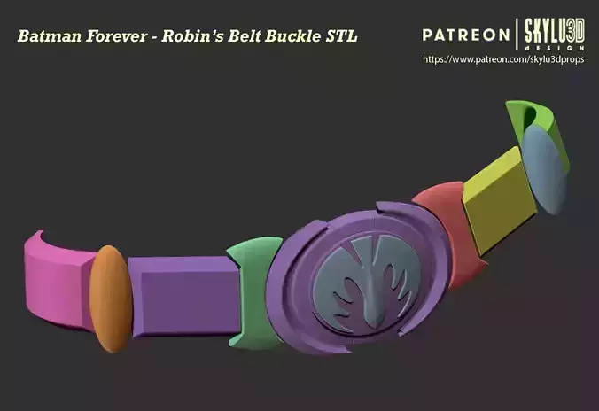 Batman Forever - Robin Belt Buckle - 3D print ready STL