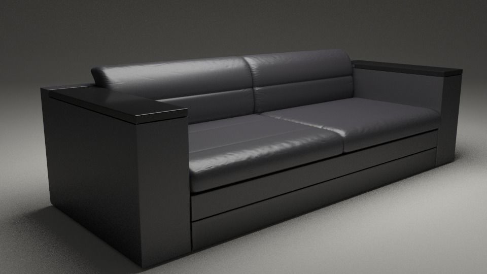 Sofa 3d leather 3D model_1
