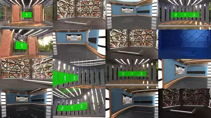 Virtual Broadcast Studio Vol1 3D Model Collection