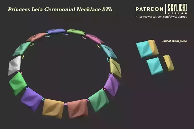 Leia Ceremonial Necklace - Full Scale 3D print ready STL 3D print model