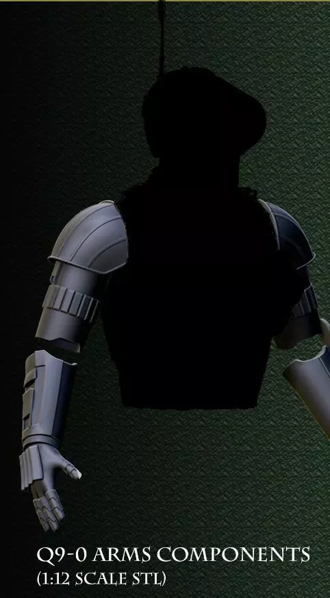 Q9-0 Driod Arms Section Only - 3D print ready STL  3D print model_0