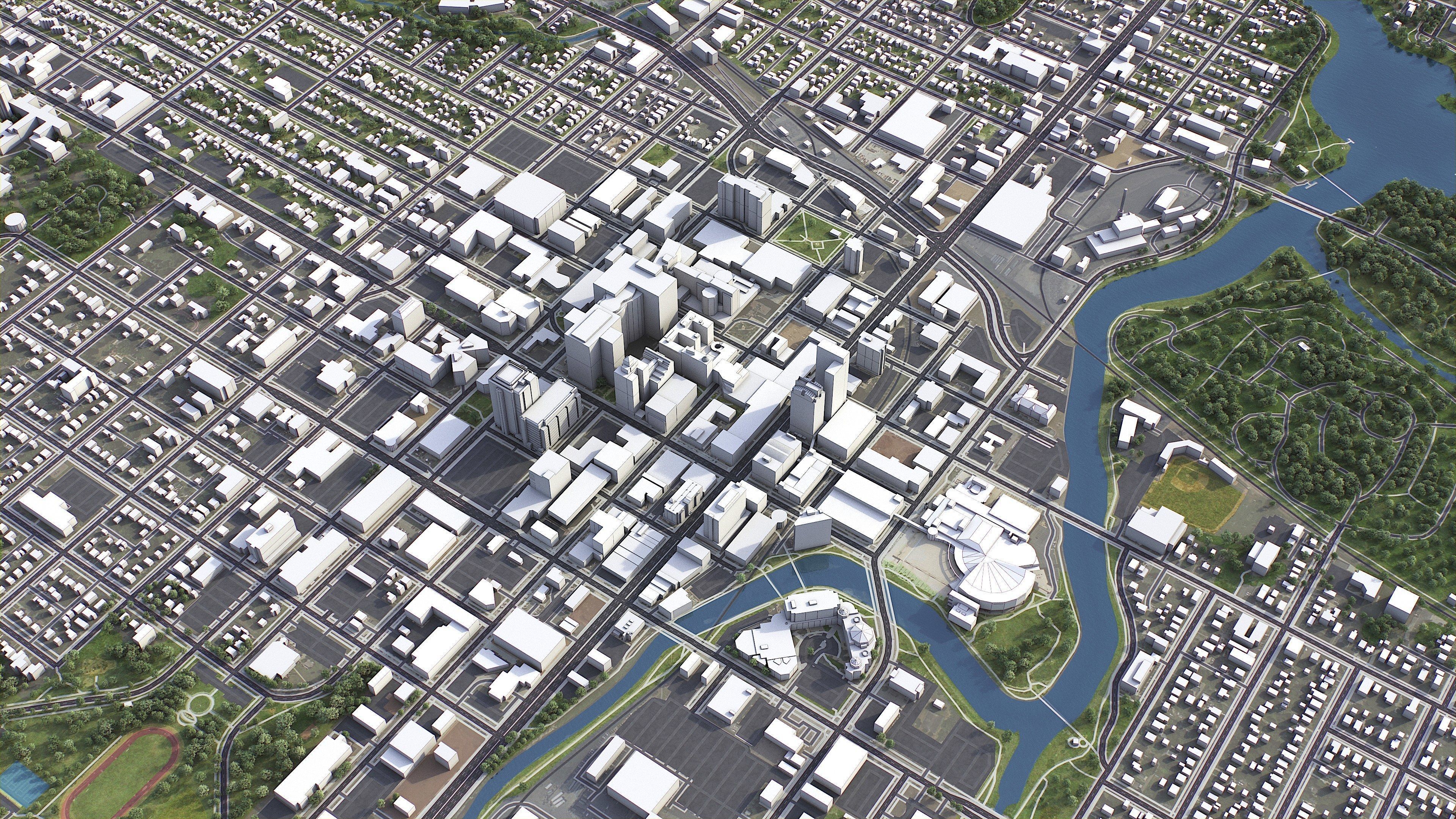 Rochester - 3D City Model Low-poly 3D model_6