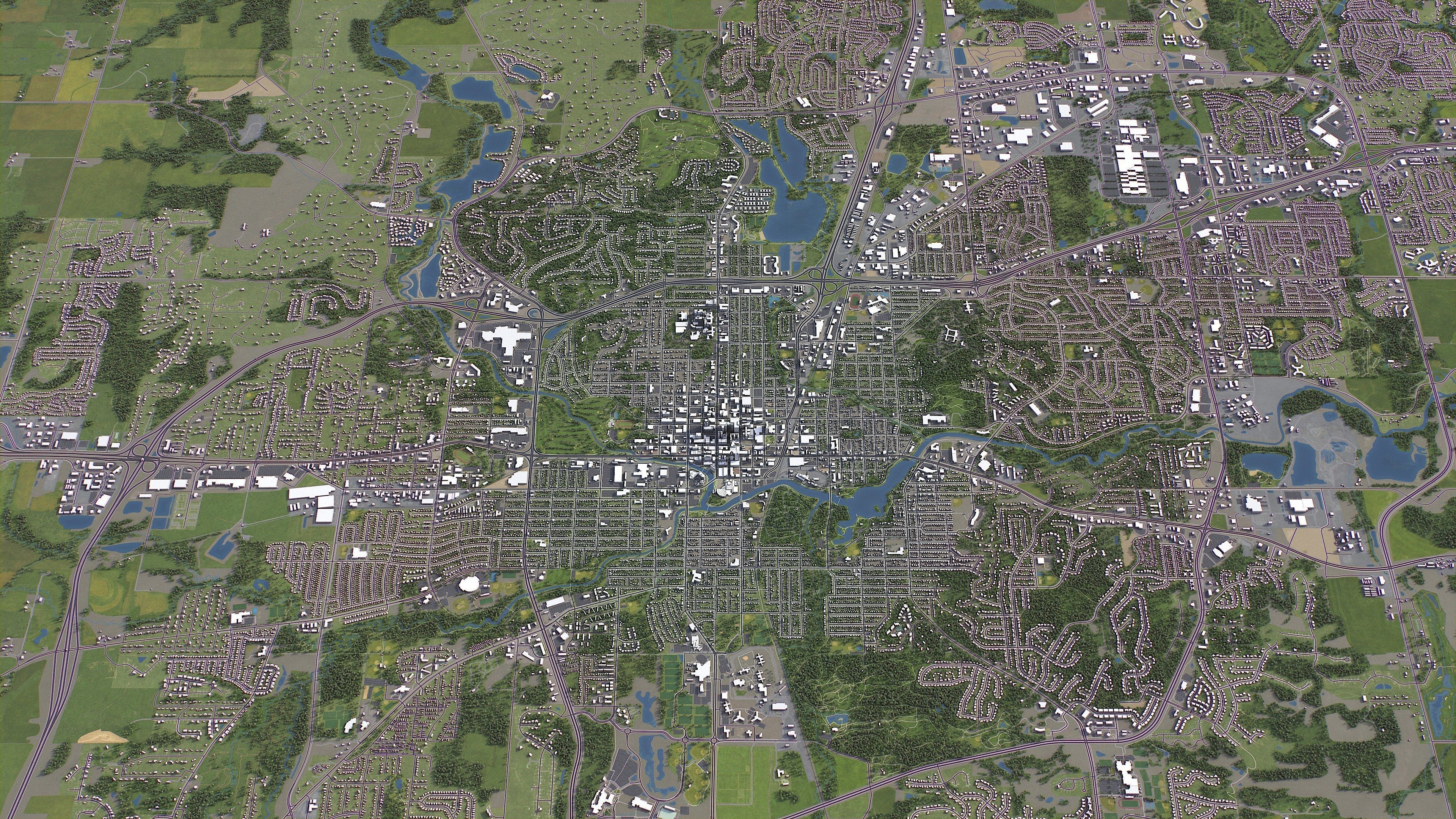 Rochester - 3D City Model Low-poly 3D model_13