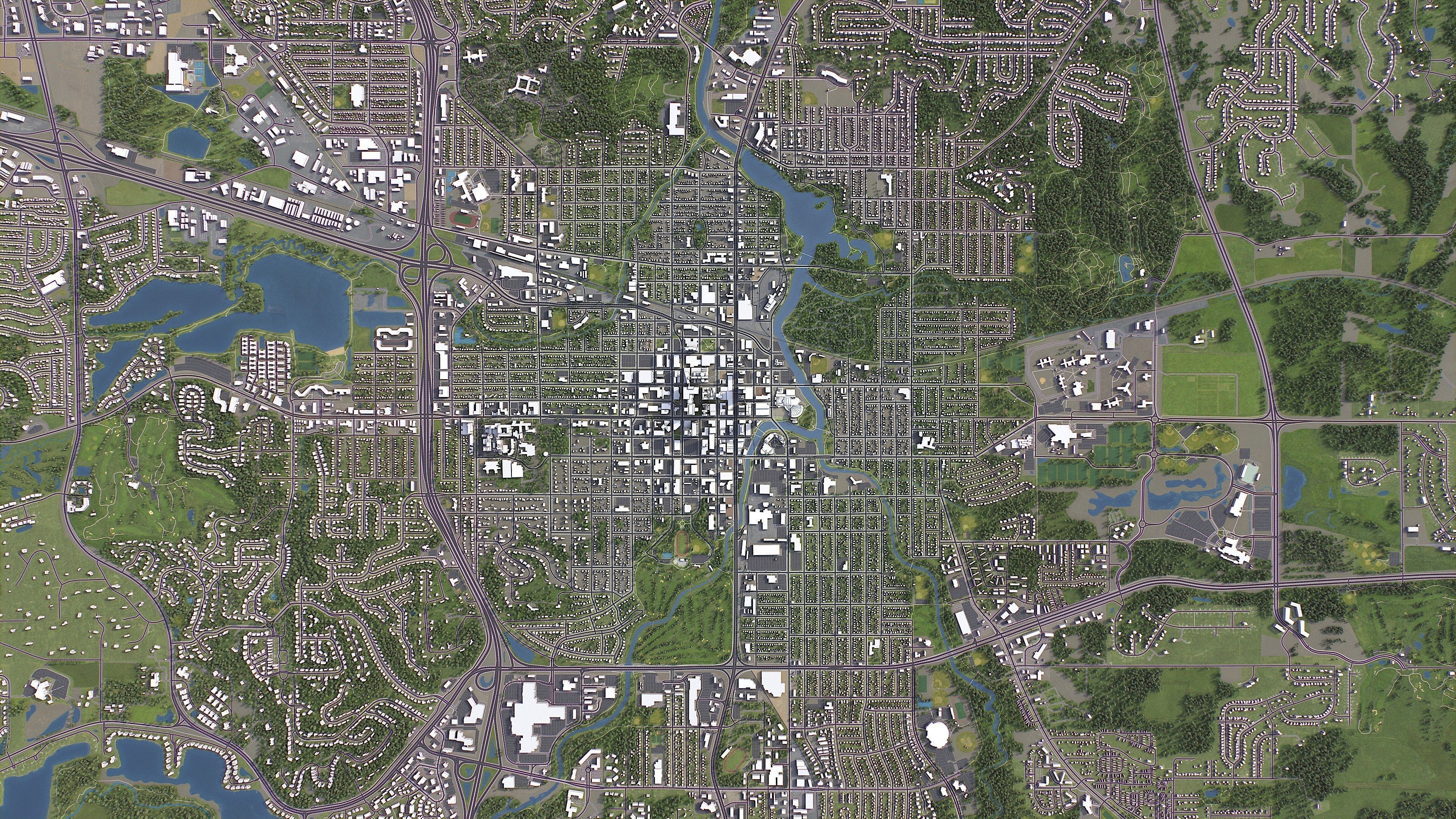 Rochester - 3D City Model Low-poly 3D model_14