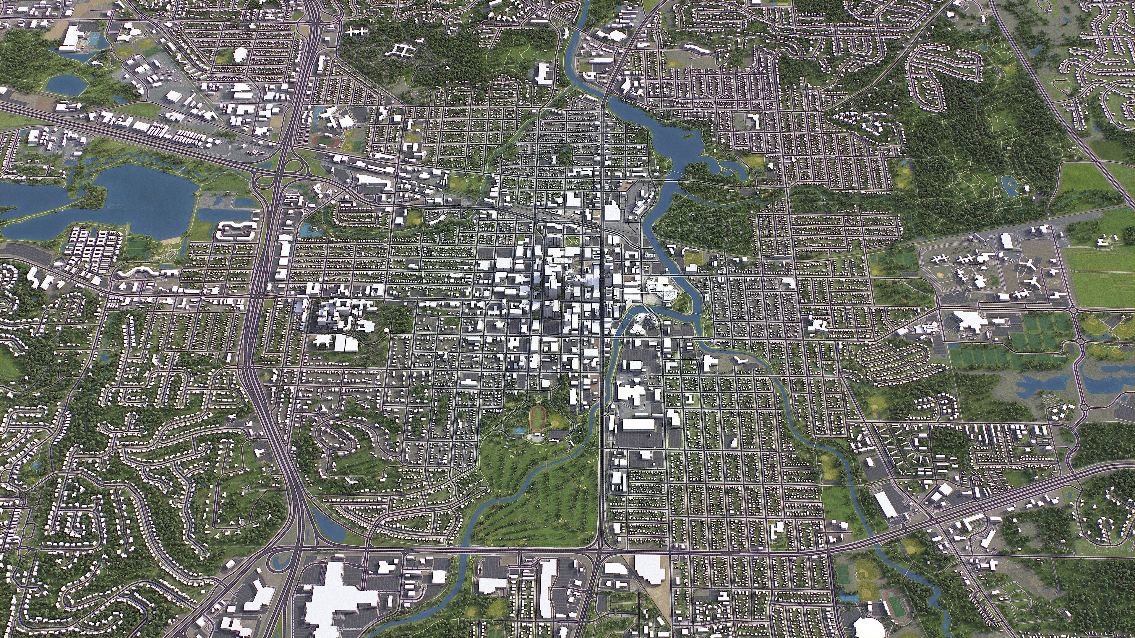 Rochester - 3D City Model Low-poly 3D model_10