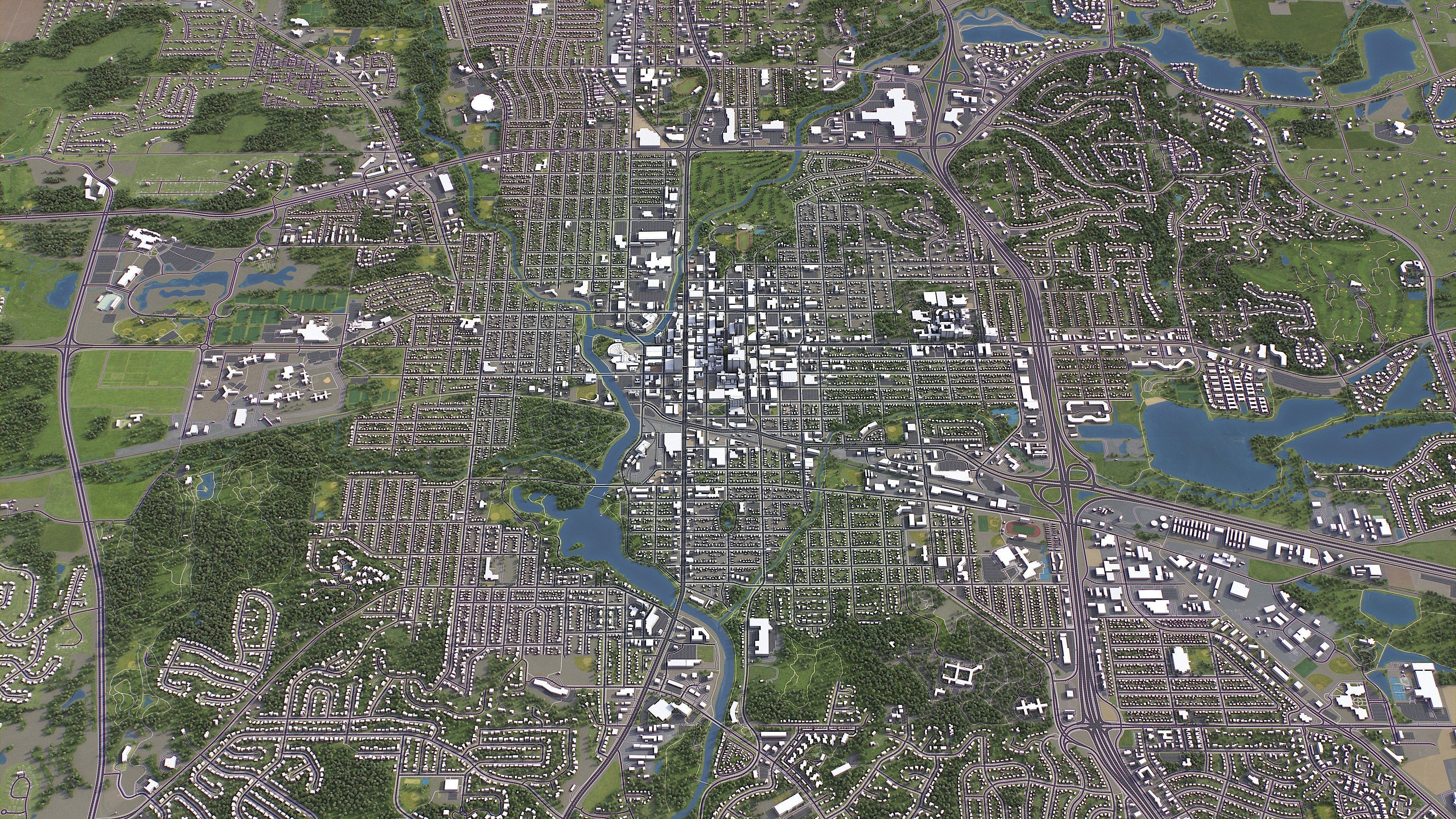 Rochester - 3D City Model Low-poly 3D model_12