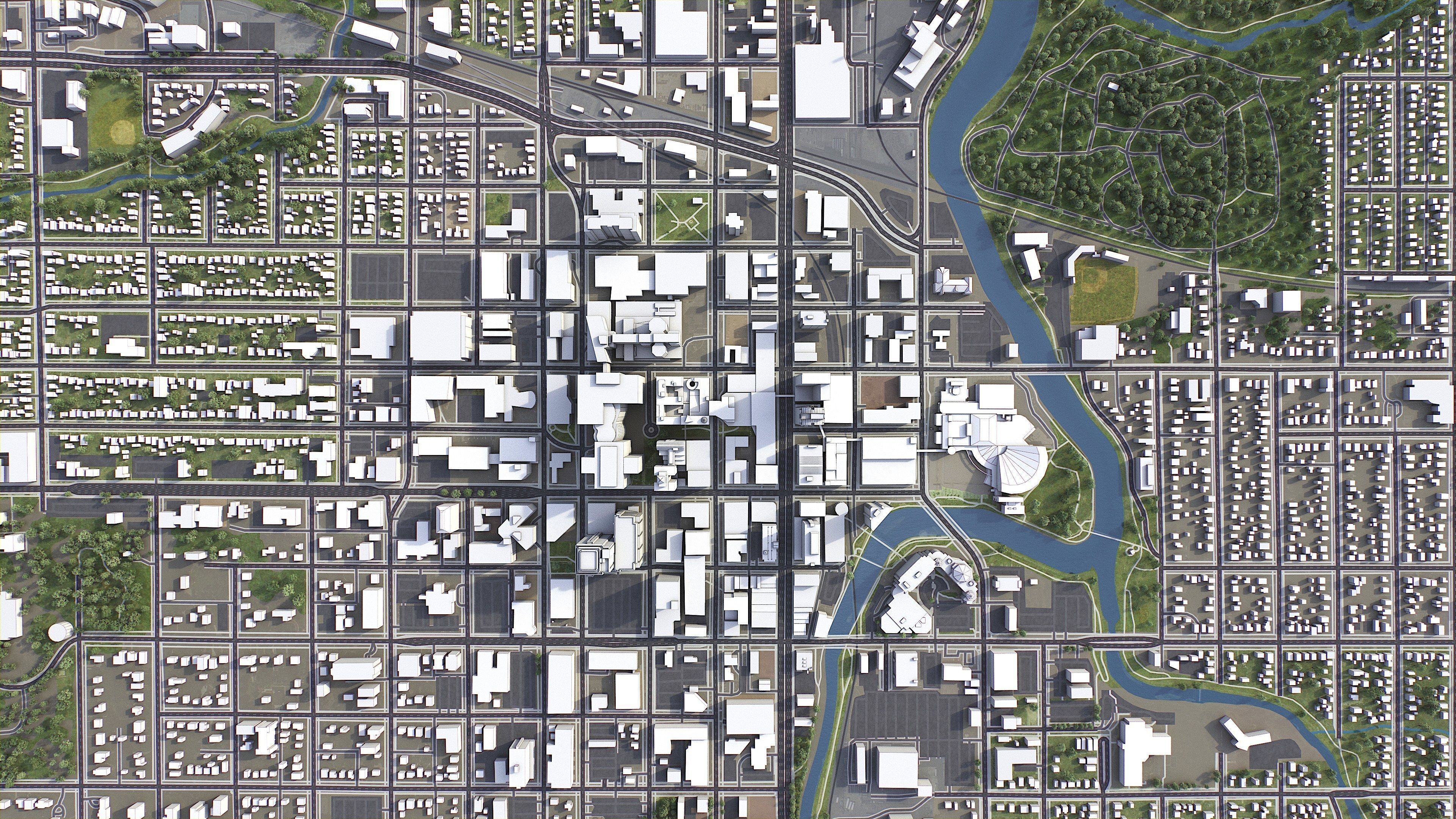 Rochester - 3D City Model Low-poly 3D model_8