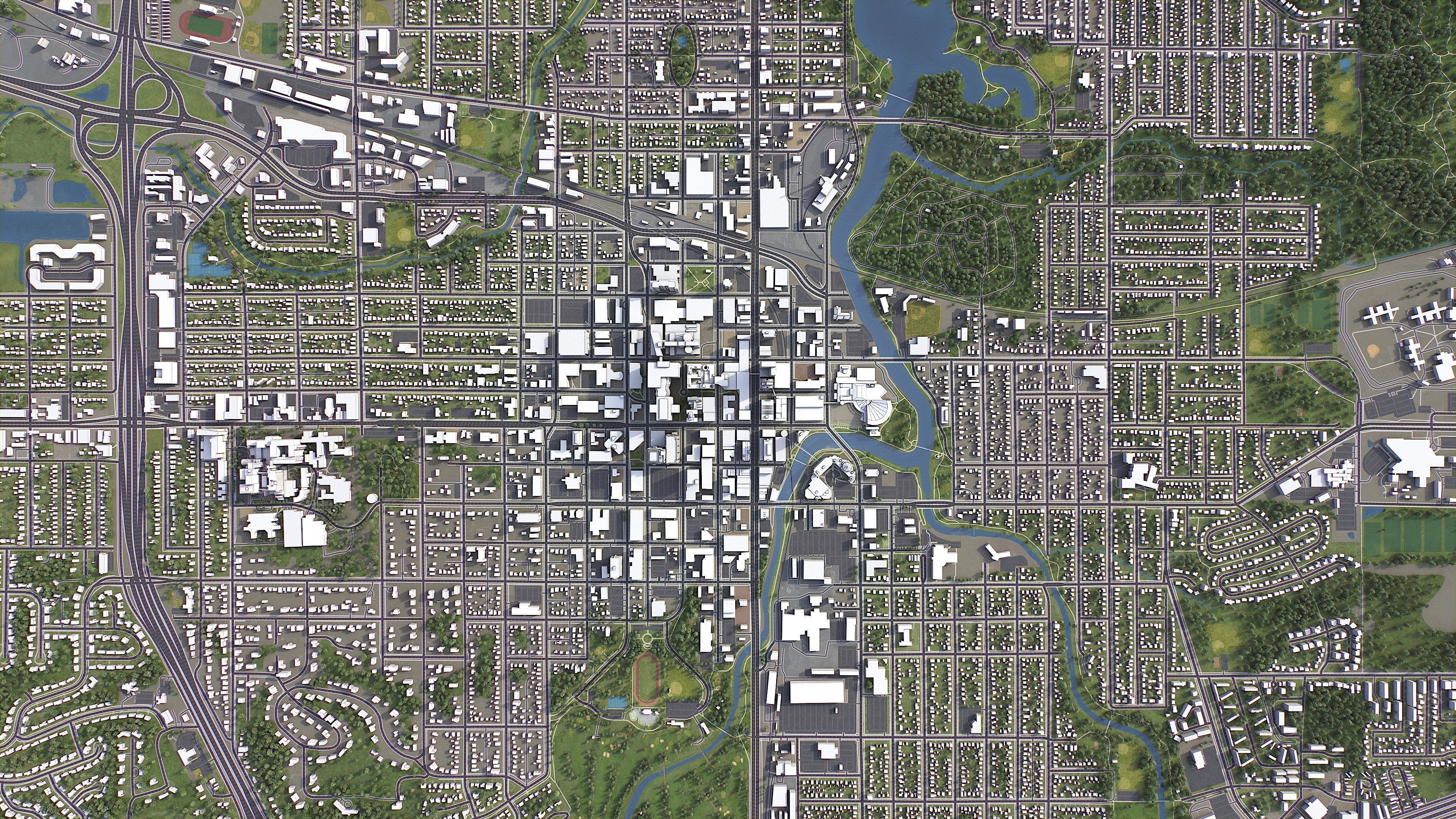 Rochester - 3D City Model Low-poly 3D model_9