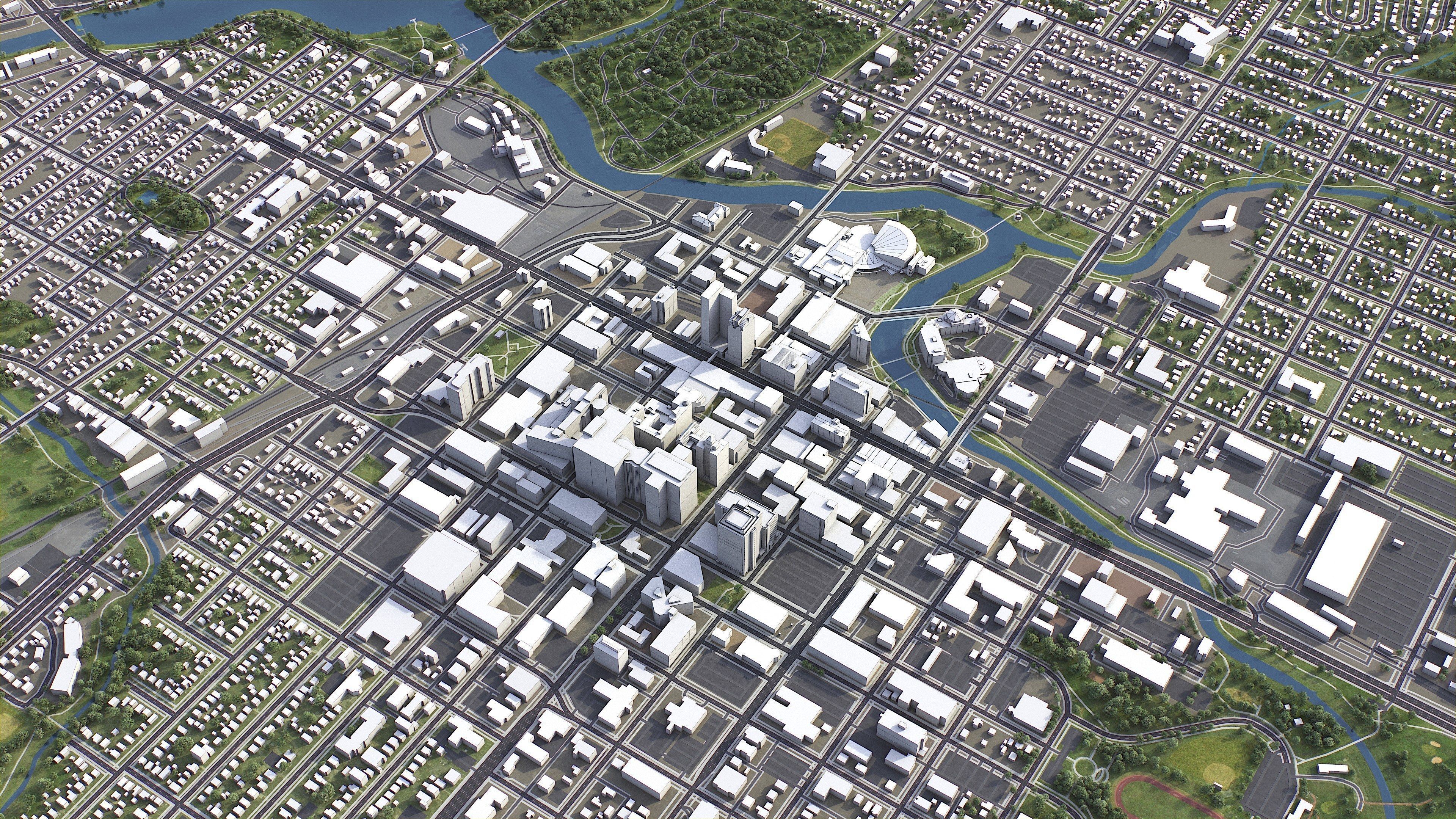 Rochester - 3D City Model Low-poly 3D model_7