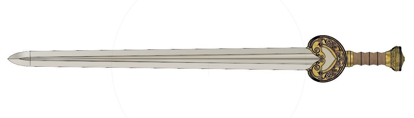 Herugrim - King Theoden - Lord Of The Rings - Sword 3D print model_3