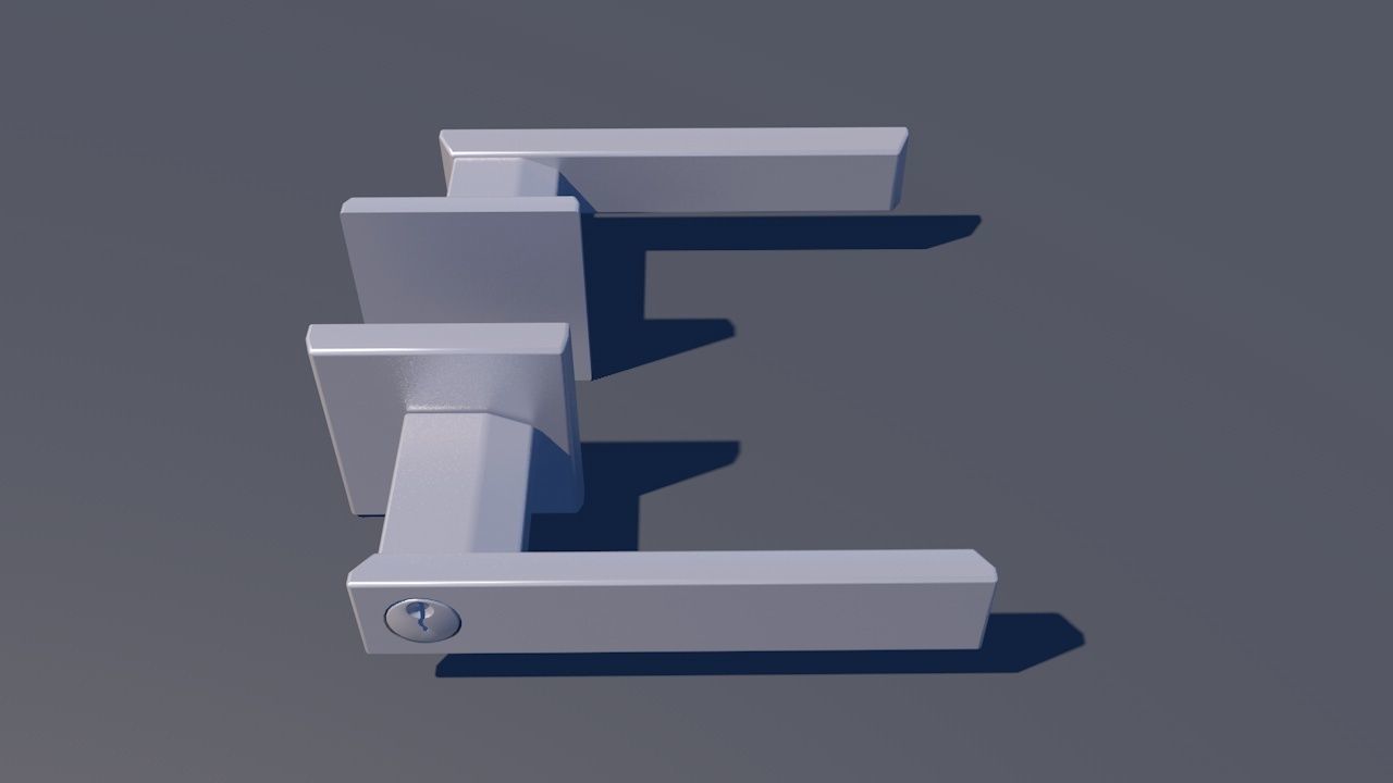 Door Lever Square 3D model_25