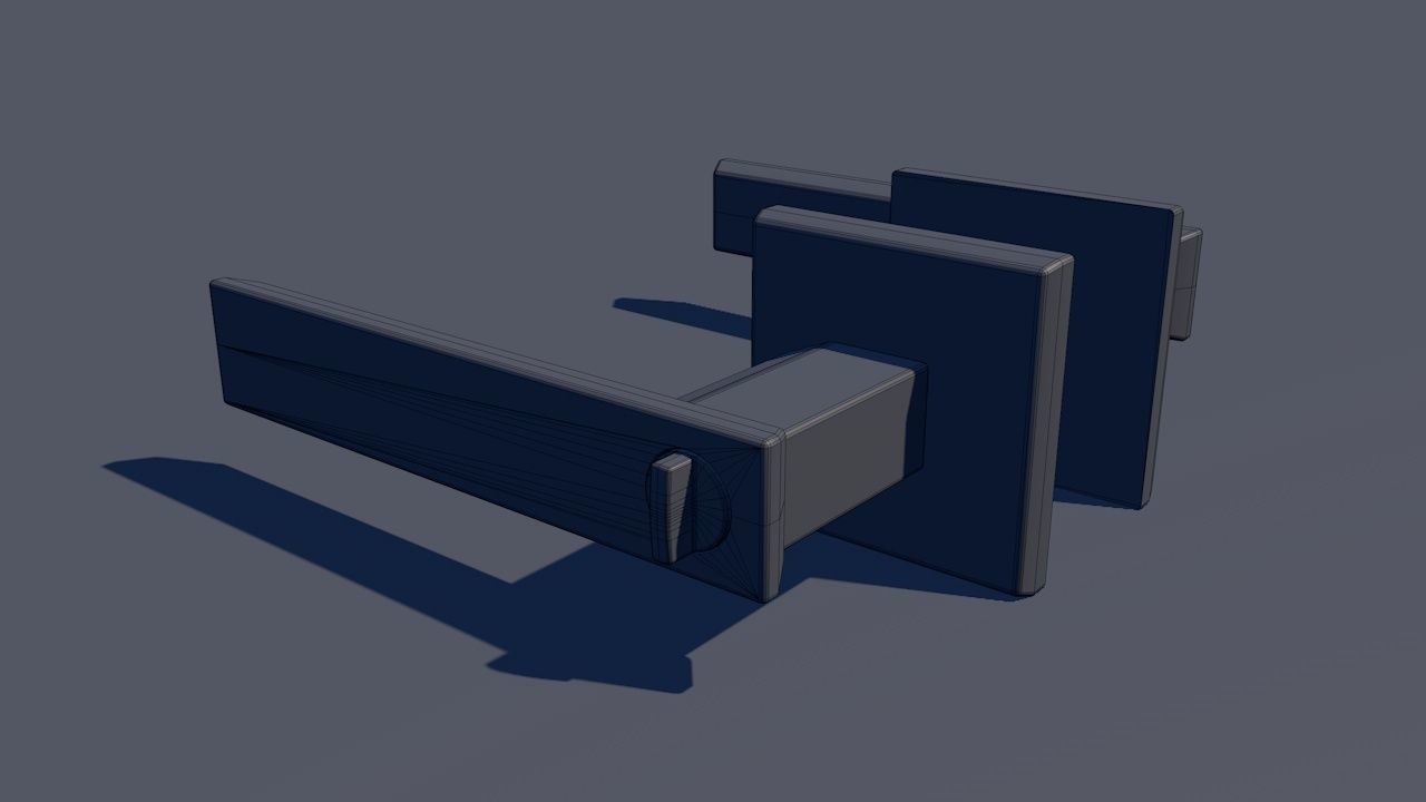 Door Lever Square 3D model_5