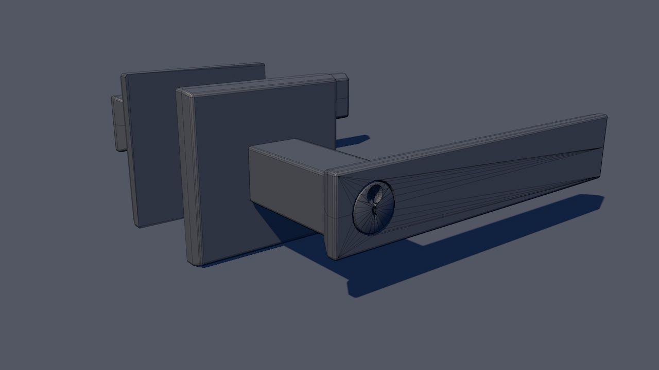 Door Lever Square 3D model_4